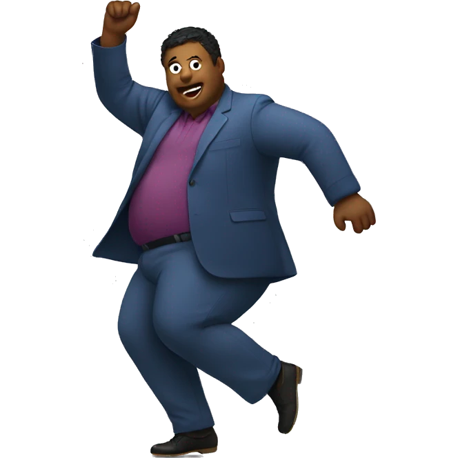 silly overweight men dancing  emoji