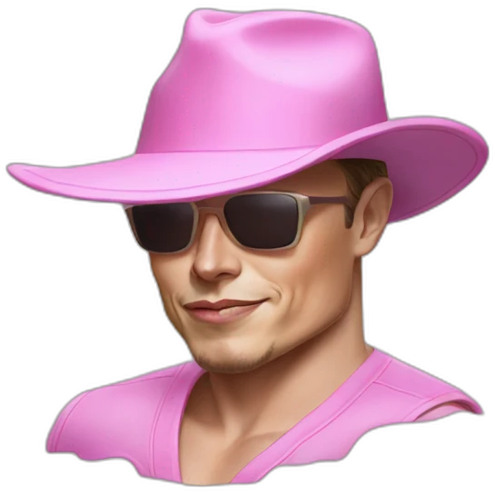 elon musk pink hat sunga pool emoji
