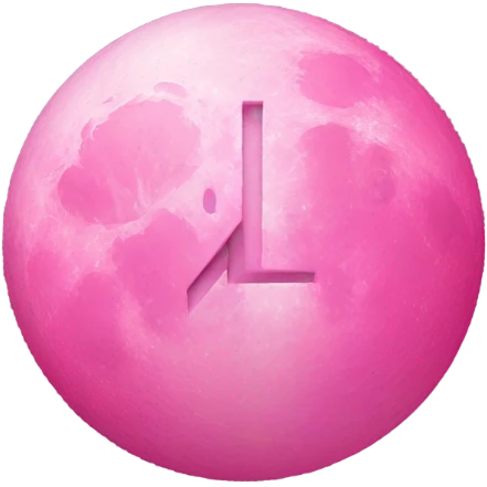 pink moon with letter M in it emoji