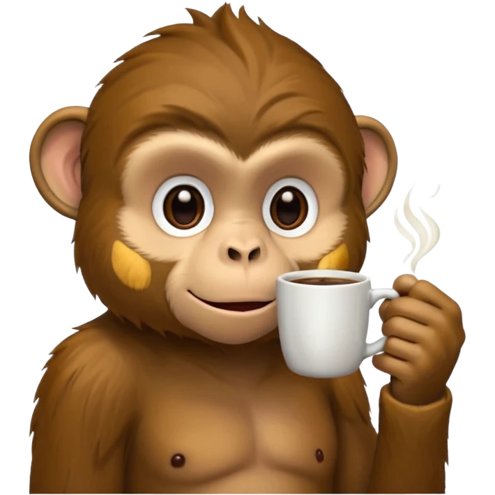 monkey sipping coffee side emoji