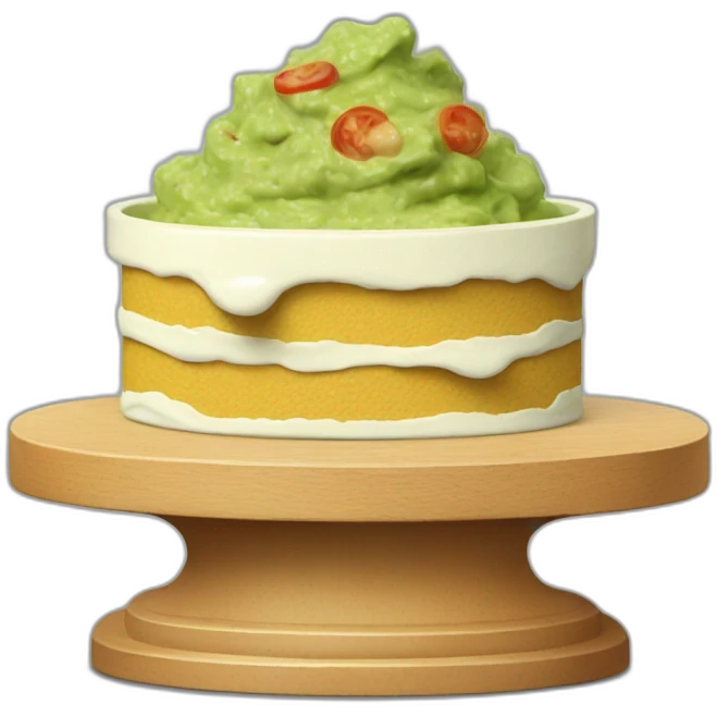 podium with guacamole on top, mayonnaise as loser emoji