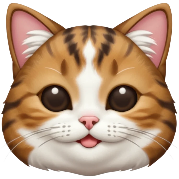 dark brown tabby and white small cat in funny positions upside down with eyes closed emoji
