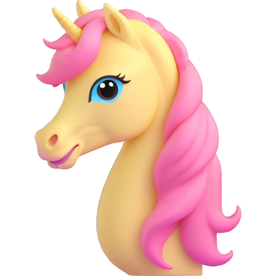 pastel yellow pony with pink mane, gentle expression emoji