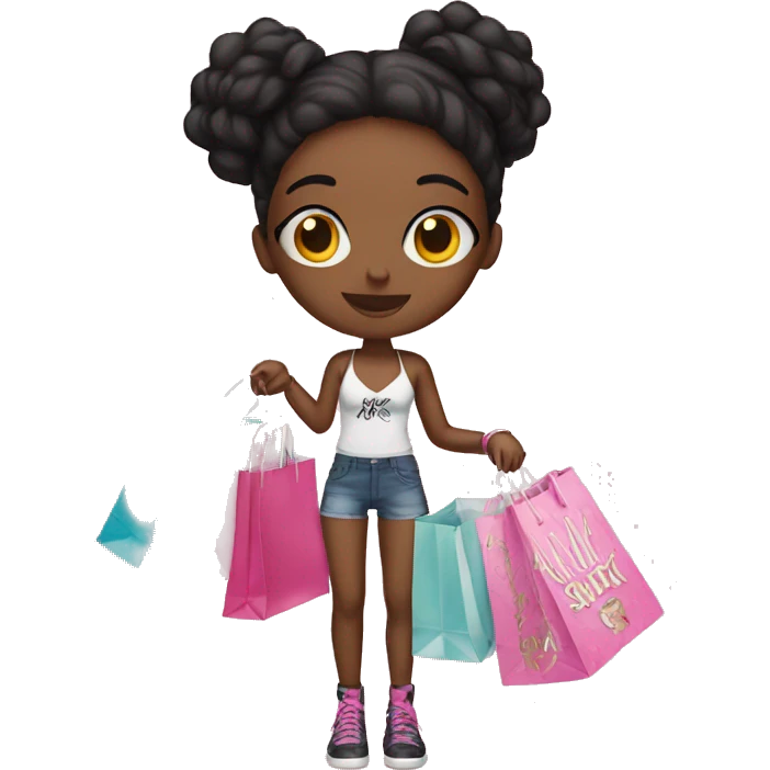Girl with Victoria secret shopping bags emoji
