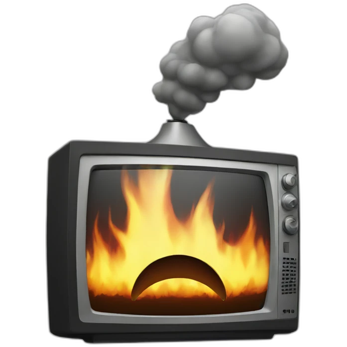 burning tv emoji