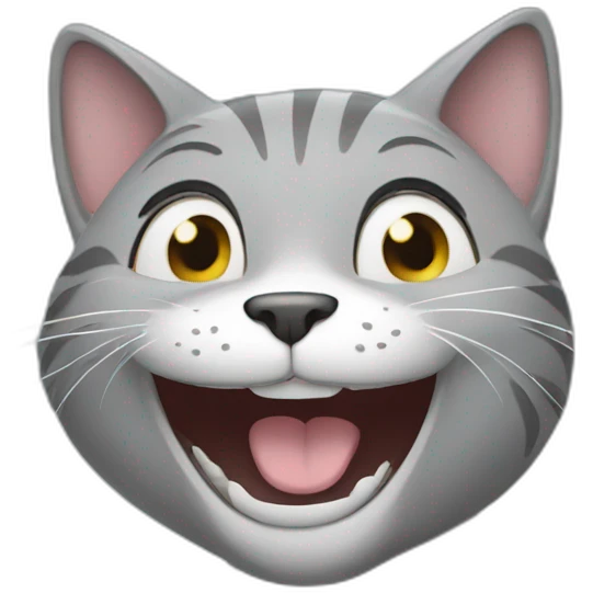 laughing grey cat emoji
