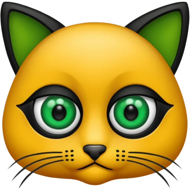 Gata con ojos verdes y negro emoji