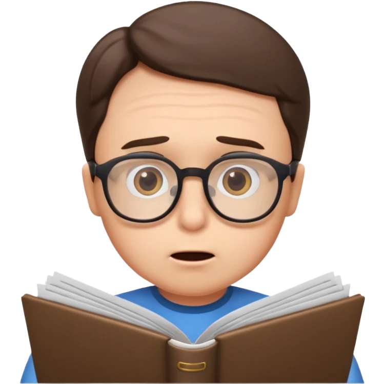 эмоджи  Шелдон (Теория большого взрыва) читает документы и удивляется emoji