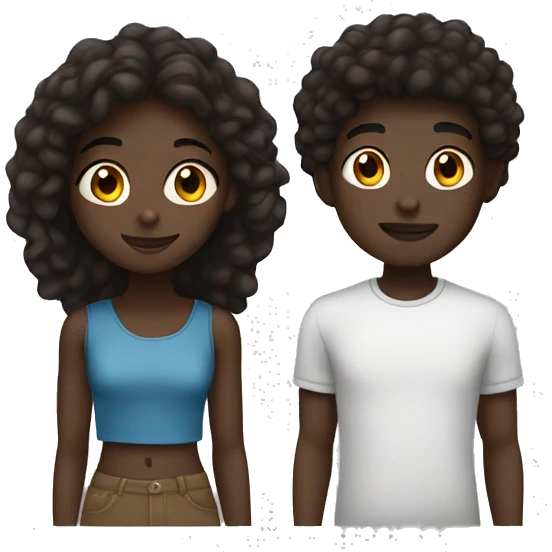 darkskin boy with brownskin girl emoji