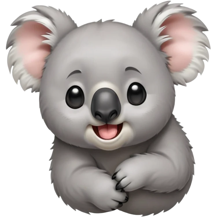 cinematic-cute-yawning-koala-portrait-emoji,-head-tilted-slightly-with-a-dramatic,-wide-open-yawn,-showcasing-a-soft,-downy-grey-fur-with-drooping-ears-and-round-eyes-barely-open-in-drowsy-contentment,-simplified-yet-irresistibly-adorable emoji
