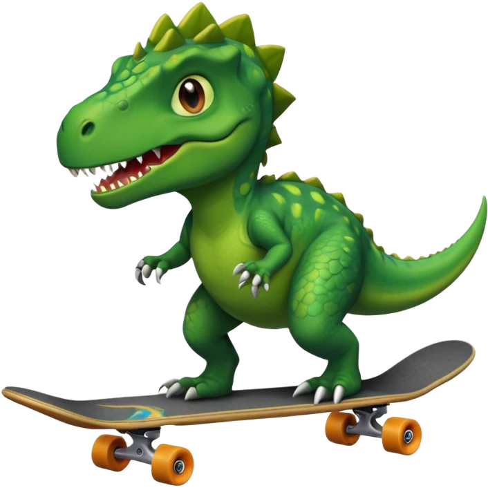 Dinosaur on a skateboard emoji