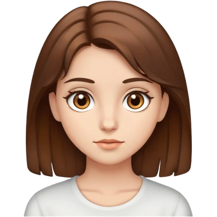 Brown haired girl with brown eyes emoji