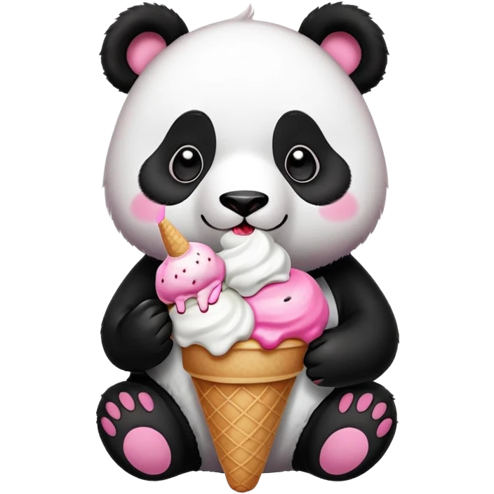 Panda eating ice cream emoji