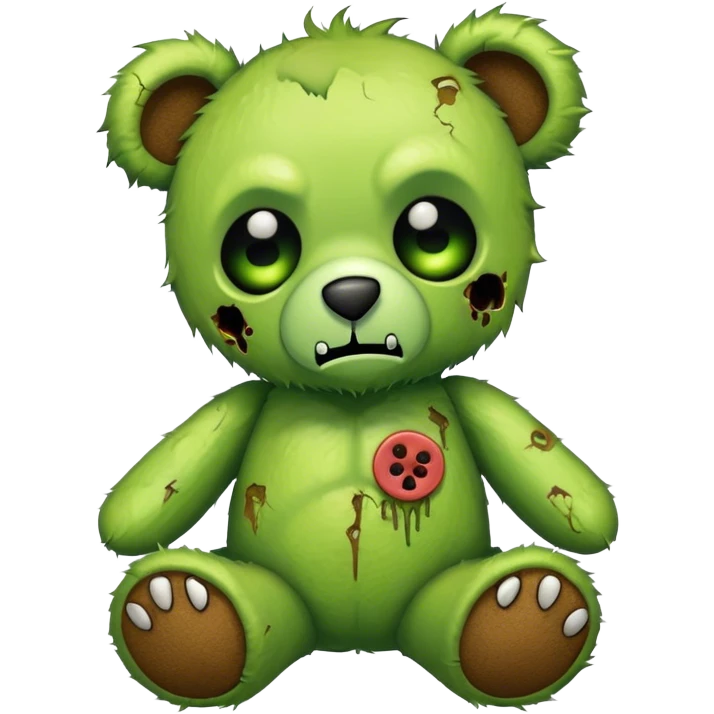 cute green zombie teddy bear emoji