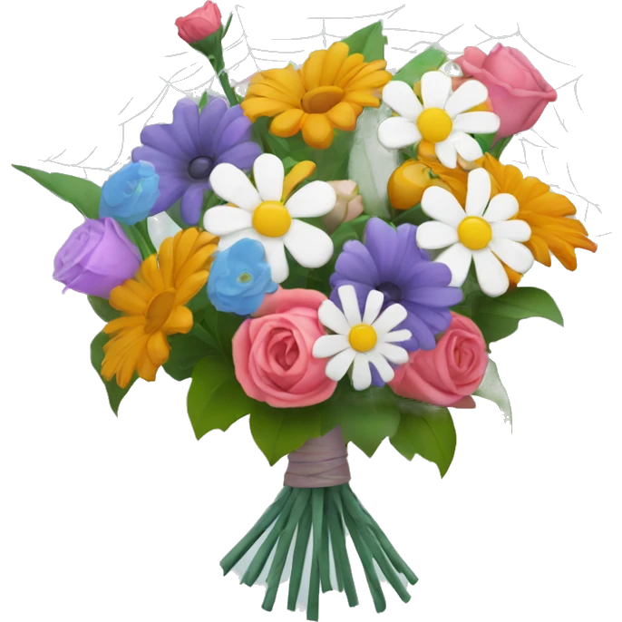 Bouquet of flowers with spider web  emoji