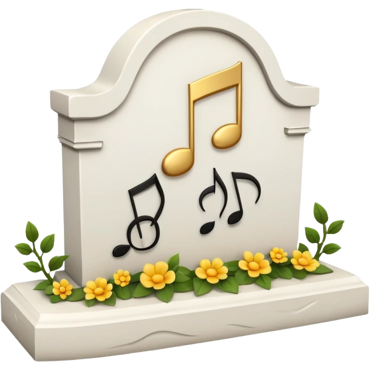 fuck on em grave with msuic notes white grave emoji