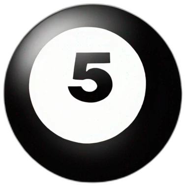 Magic 8 ball with number 5 emoji