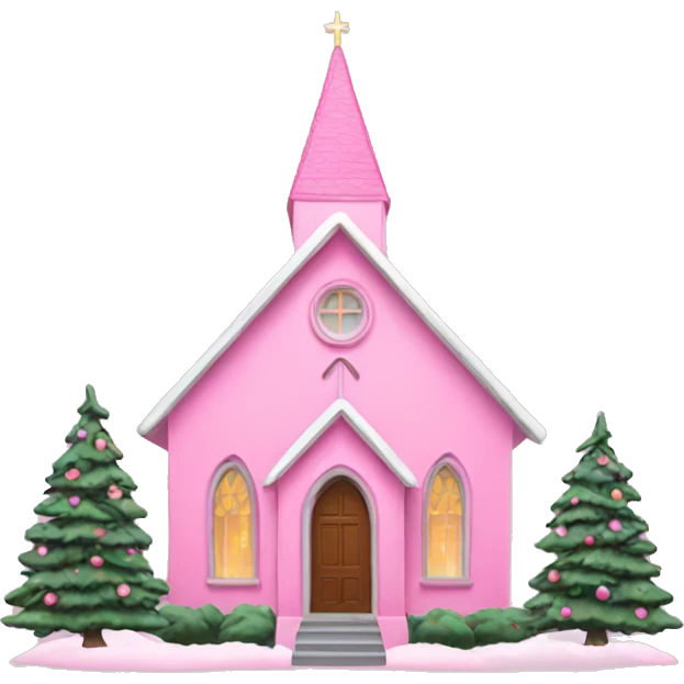 pink christmas church house tree emoji