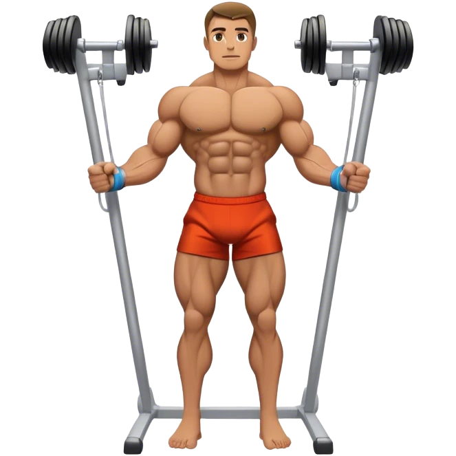 standing bodybuilder hip abduction cable machine exercise emoji