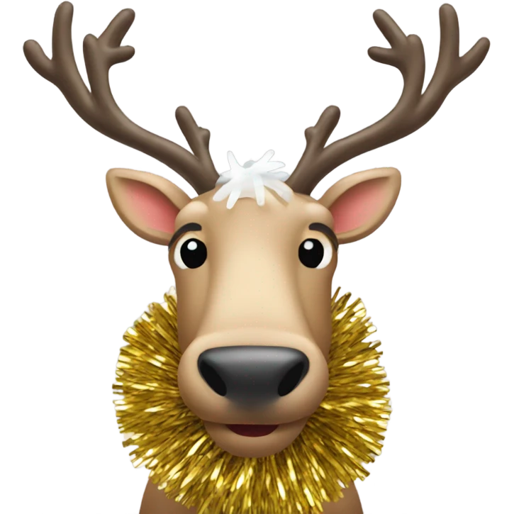Reindeer stuck in tinsel emoji
