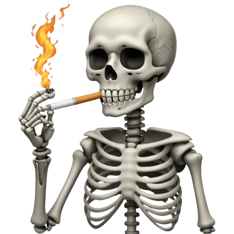 Smoking skeleton emoji