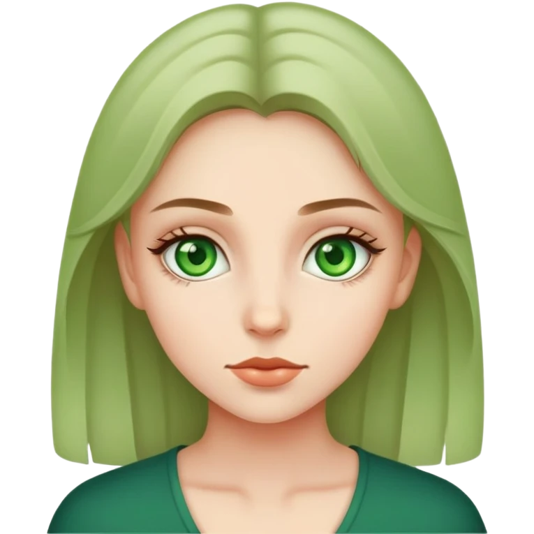 portrait of a girl with green eyes emoji