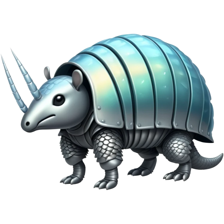A symbiotic pair consisting of a metallic armadillo-like creature that generates magnetic fields and the colony of crystal formations growing on its back that amplify and direct these energies. emoji