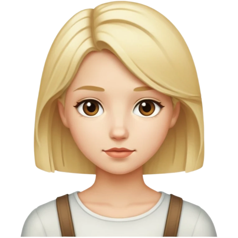 Girl James Amanda blonde hair short emoji