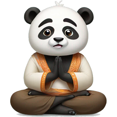 meditating indian panda emoji