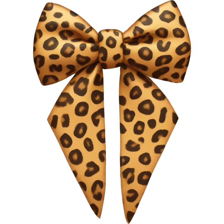A cheetah print bow emoji