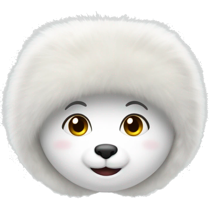 Cute white fur hat for winter emoji