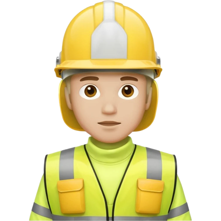 Guy with yellow reflective vest and white protection helmet emoji