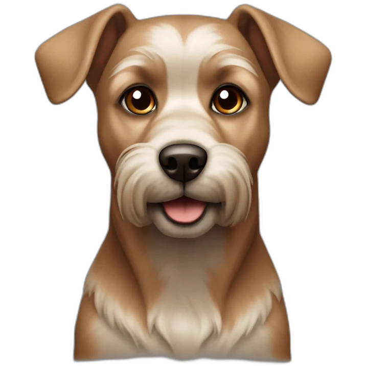 Yorkshire silver and brown dog with pointed ears and black eyes emoji