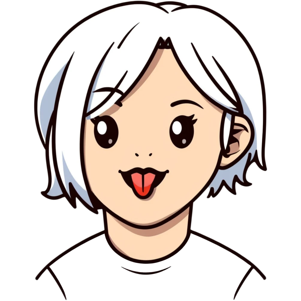 Tongue out girl emoji