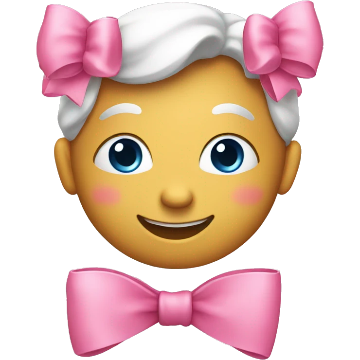 Smiling face with pink bow  emoji