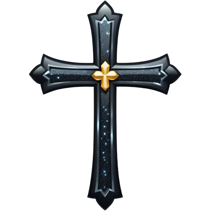 Glitter black cross emoji