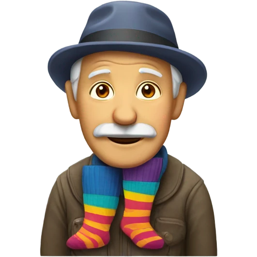 Old man with socks emoji