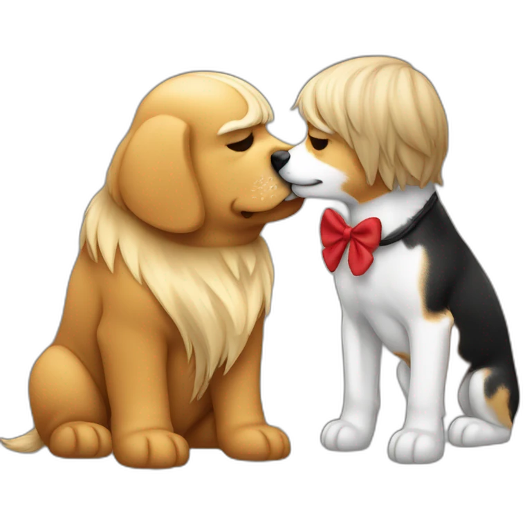 trump kissing a dog emoji