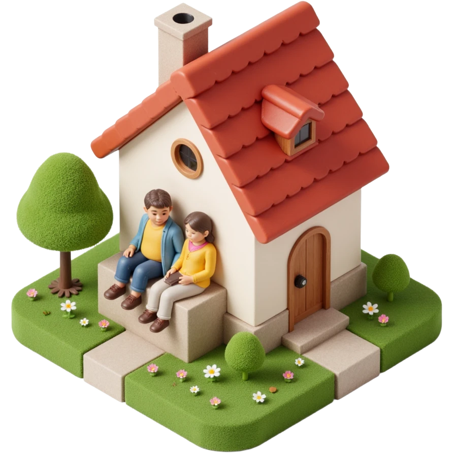 house with a family and pet emoji