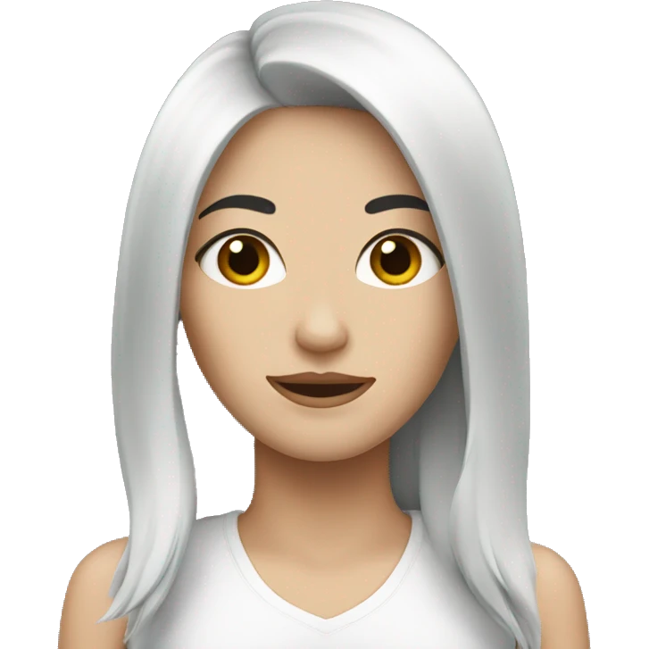 A white female with black hair emoji