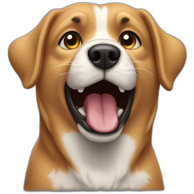 Dog barking very, very loud emoji