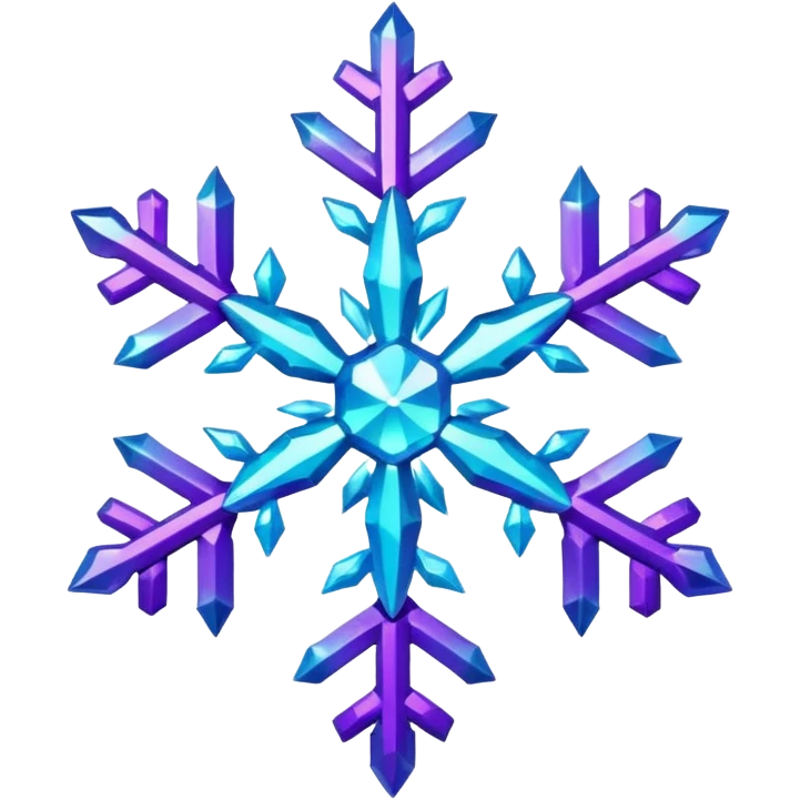 cyan and purple snowflake glitter emoji