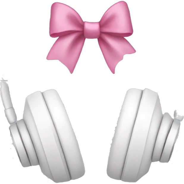 white headphones with pink bows  emoji