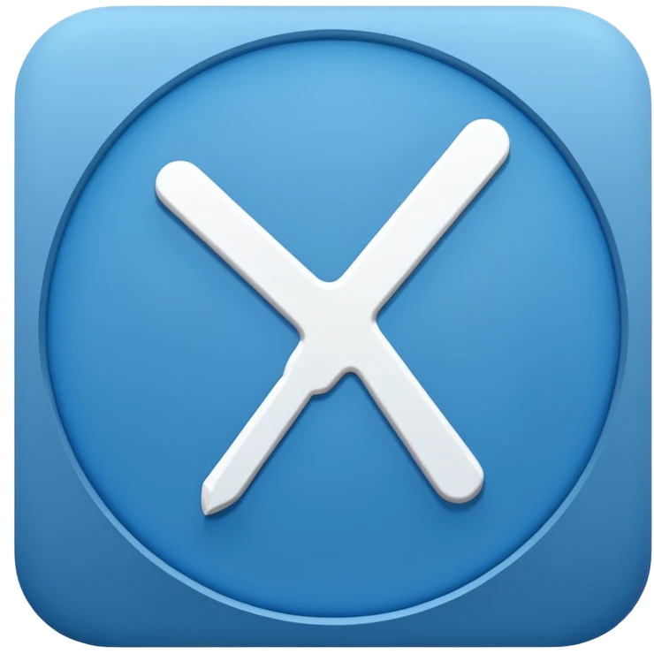 A white tick symbol on blue circle similar to verified badge emoji