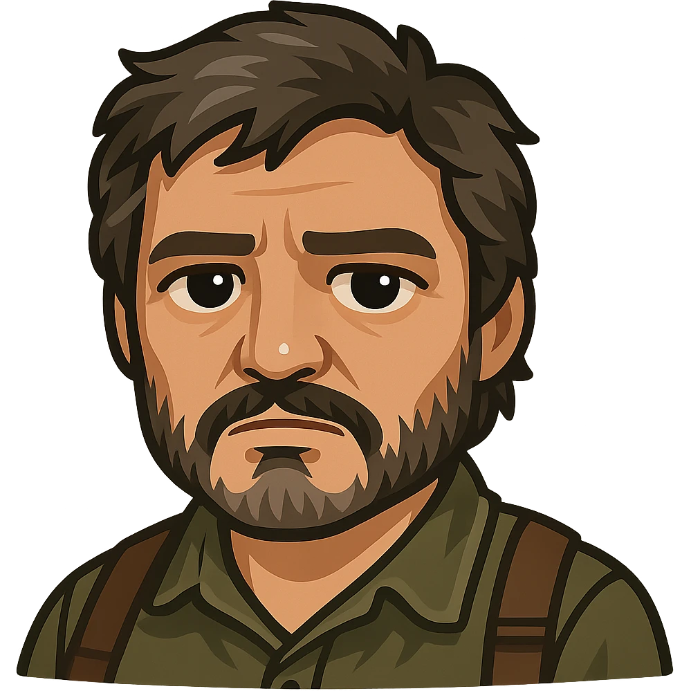 twitter emoji style joel from the last of us portrayed by pedro pascal emoji