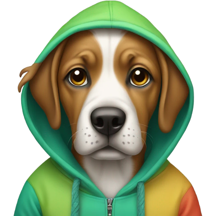 Dog wearing a hoodie  emoji