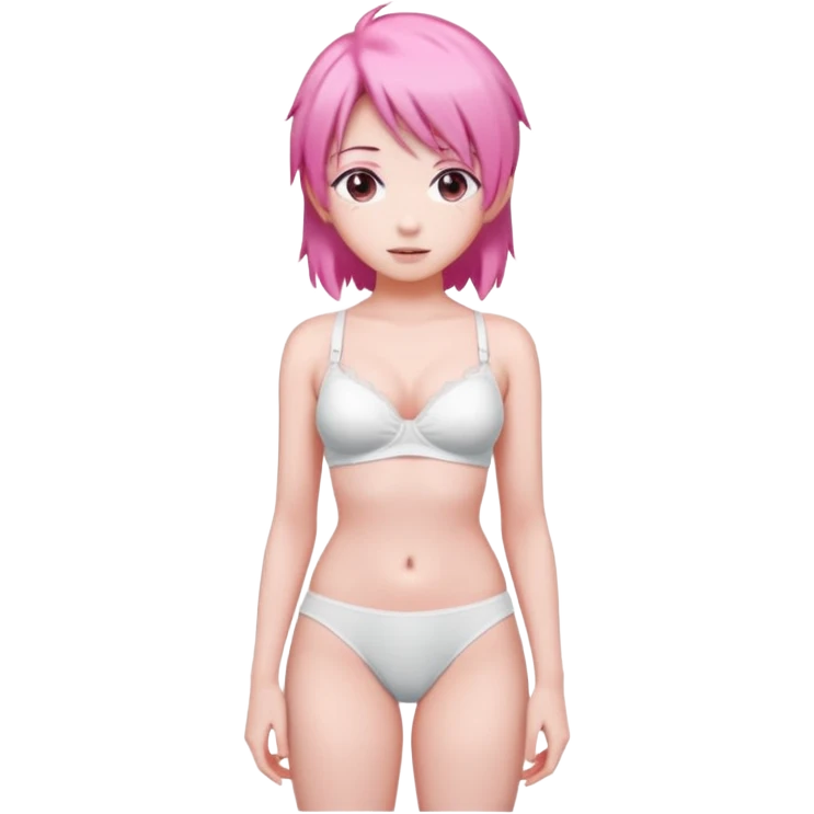 Anime Girl Full body with Bra and Briefs and Pink hair emoji