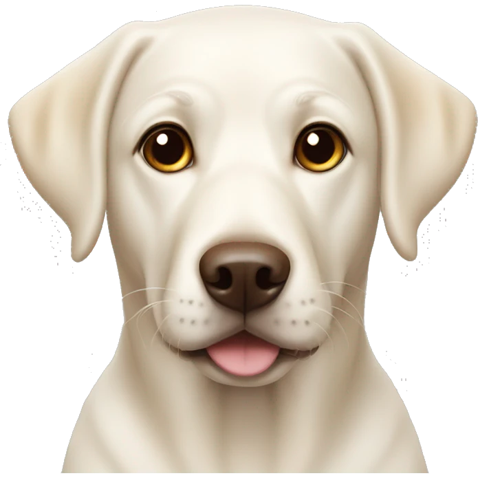 White Labrador with brown eyes emoji