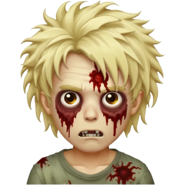 Create a zombie blonde boy with big hair emoji