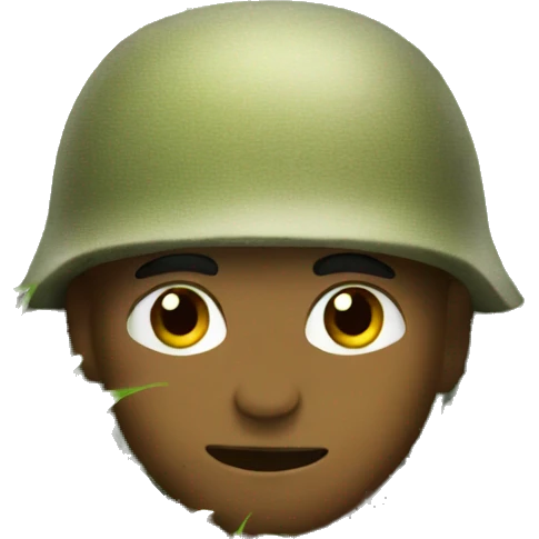 soldier hiding in grass emoji